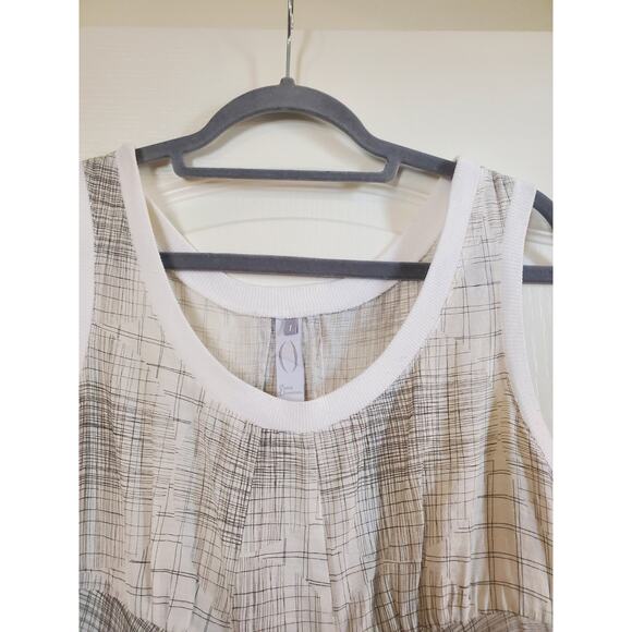 Deca de Vous a Nous Paris White Geometric Lines Lagenlook Midi Dress, Size Small - Picture 3 of 13